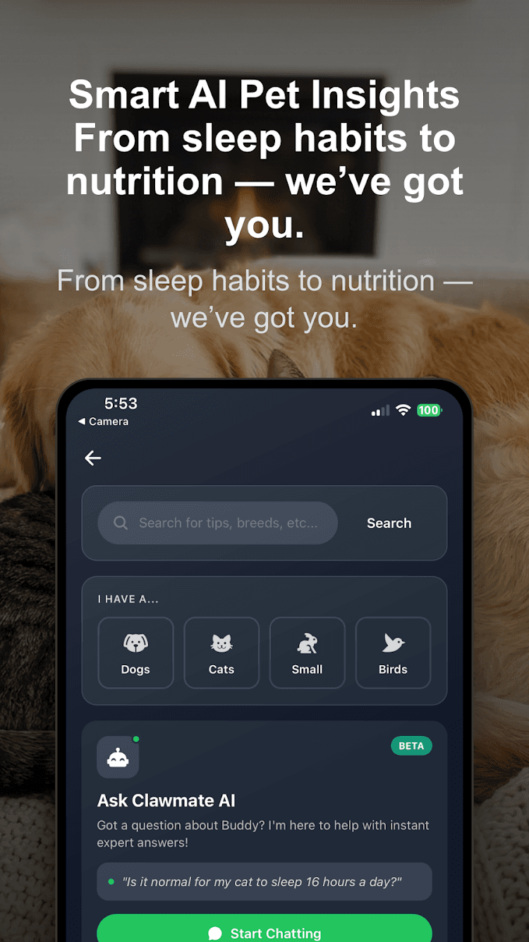 ClawMate — Mobile Apps screenshot