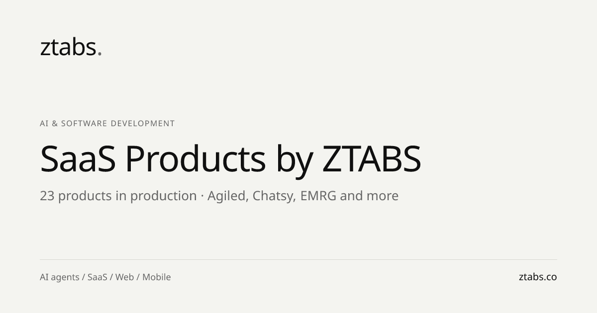 ZTABS Products — 17 SaaS & AI-Powered Platforms | ZTABS