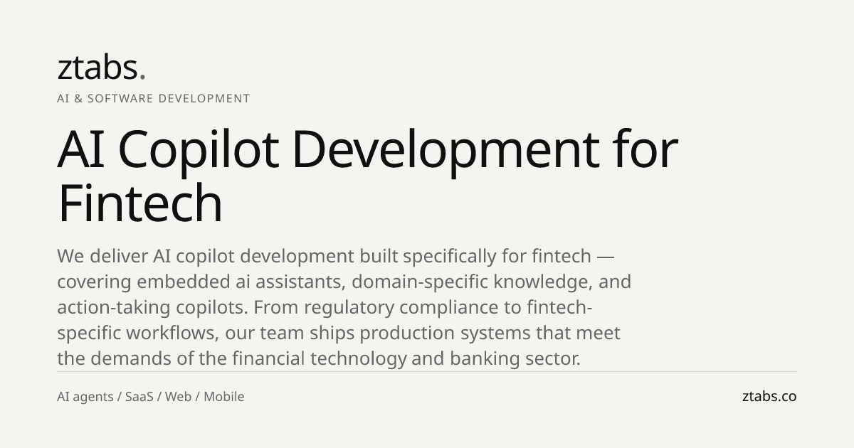 AI Copilot Development for Fintech | ZTABS