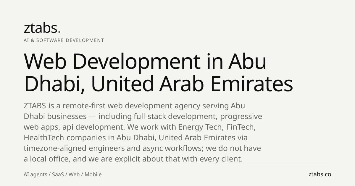 Web Development Company in Abu Dhabi, United Arab Emirates | ZTABS