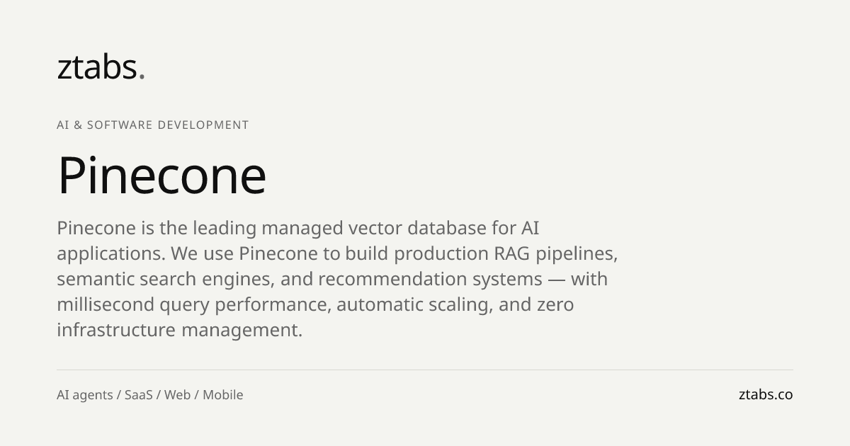 Pinecone Vector Database Development | ZTABS
