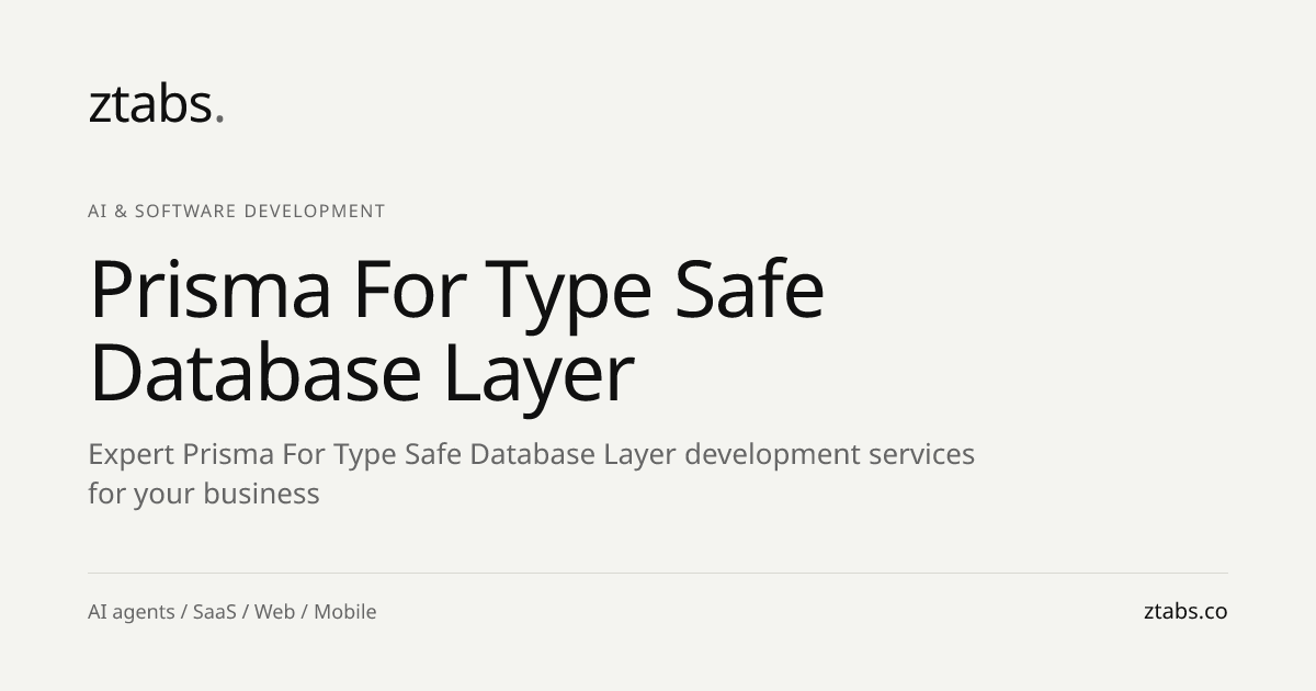 Prisma for Type-Safe Database Layer Development | ZTABS