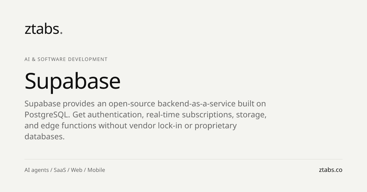 Supabase Development Services | Expert Solutions | ZTABS
